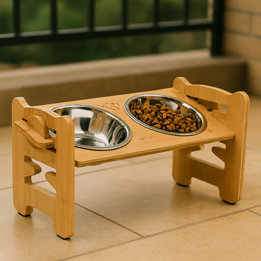 Comedero Elevado con Doble Plato Inoxidable 🐾