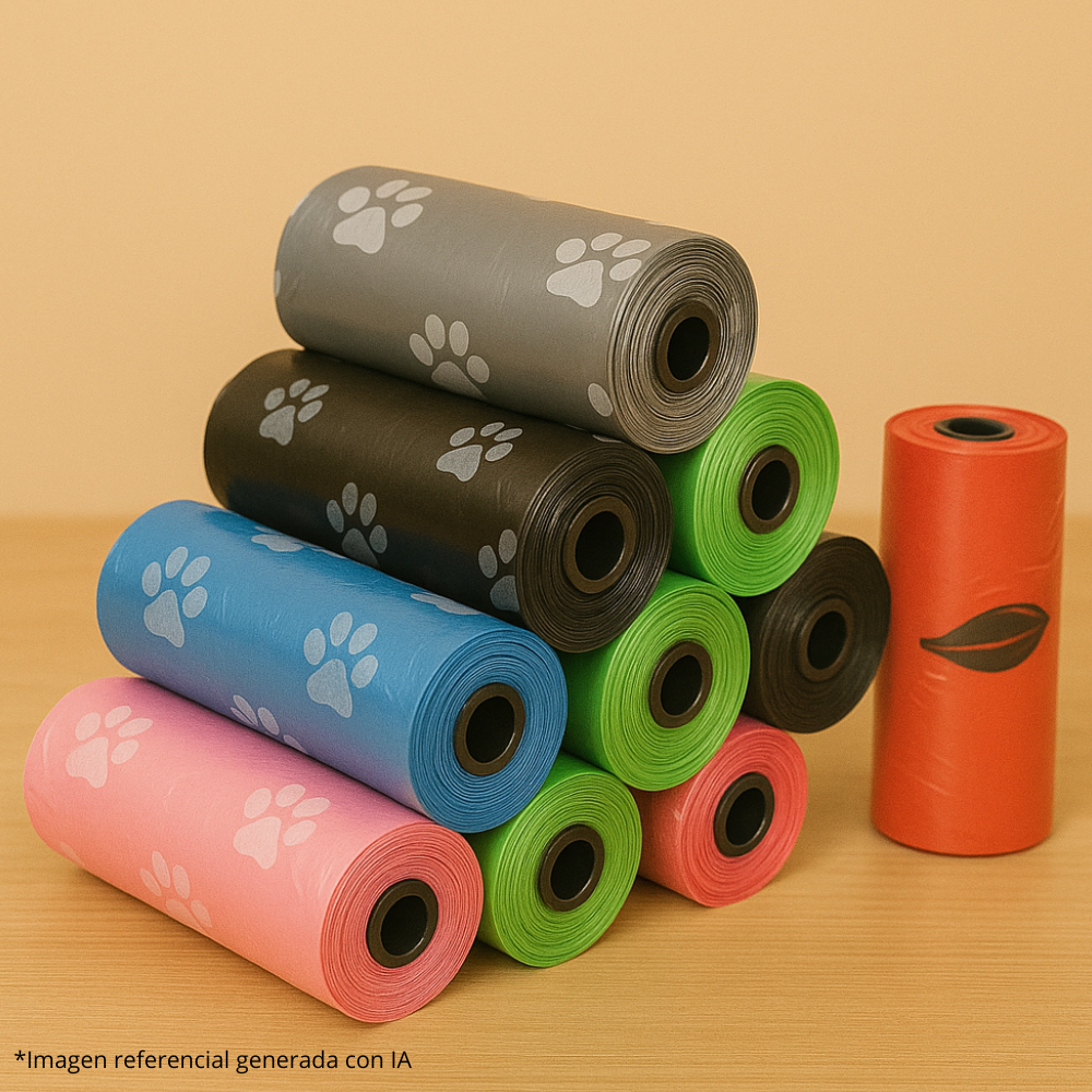 Pack de 12 Rollos de Bolsas Biodegradables para Perros 🐶 | Limpieza Higiénica en Paseos