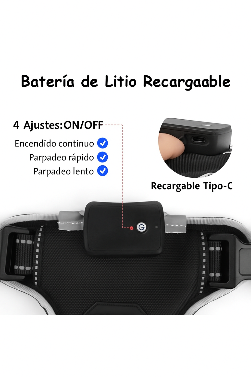 Arnés LED Antitirones y Recargable 💡🐾
