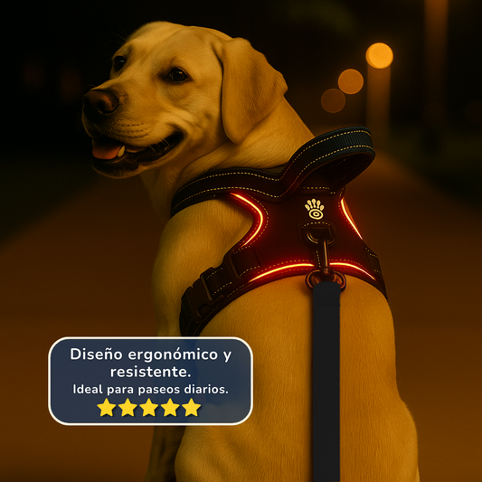 Arnés LED Antitirones y Recargable 💡🐾
