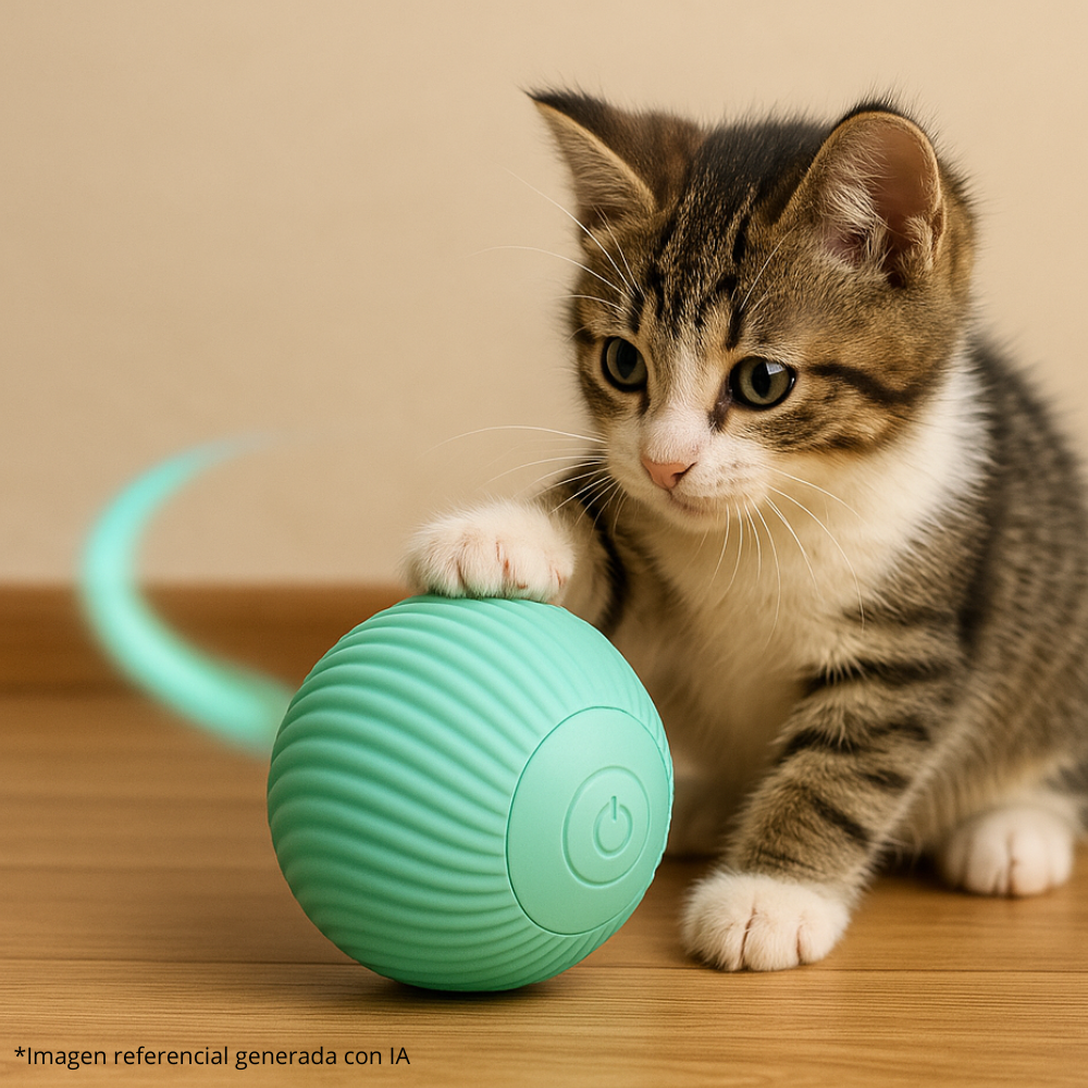 Pelota Interactiva Recargable para Mascotas 🐾 | Movimiento 360° y Estimulación Inteligente
