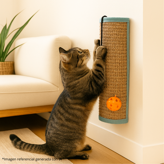 Rascador Esquina Antideslizante con Bola Interactiva para Gatos 🪵🐾