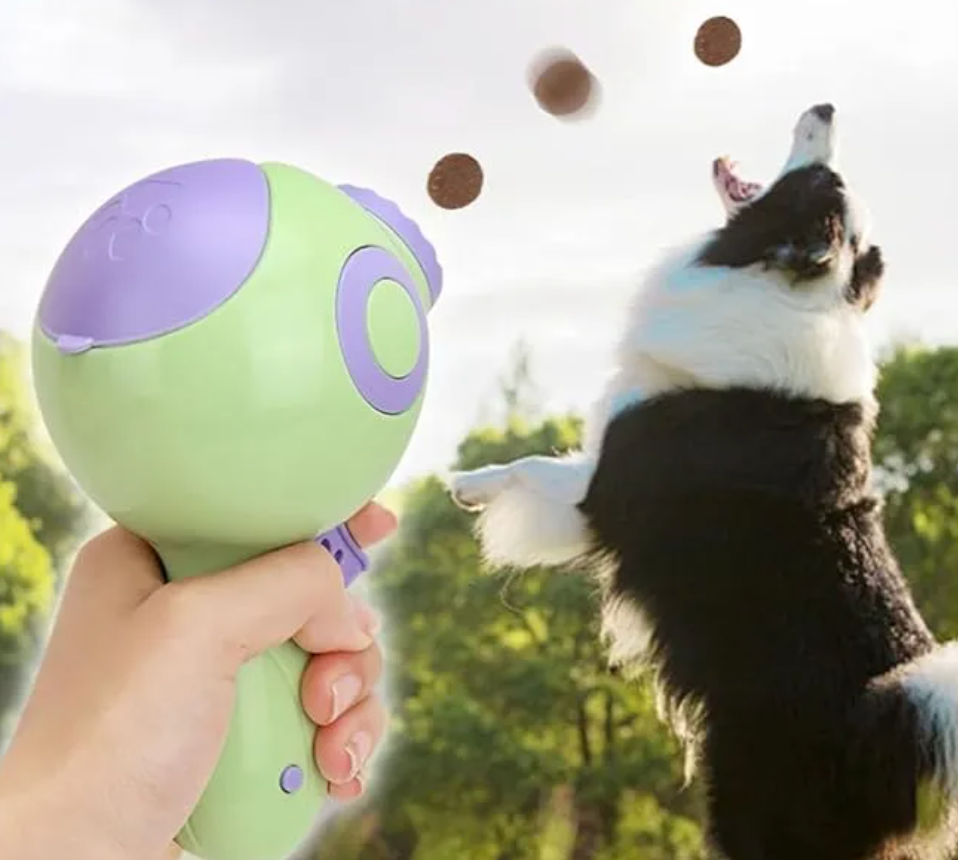 Lanzador de Alimento para Perros con Gatillo 🐶🎯