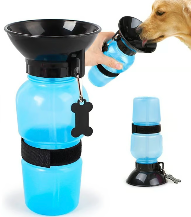 Botella Plegable para Perros y Gatos 🐾 | 500ml – Ideal para Paseos y Viajes