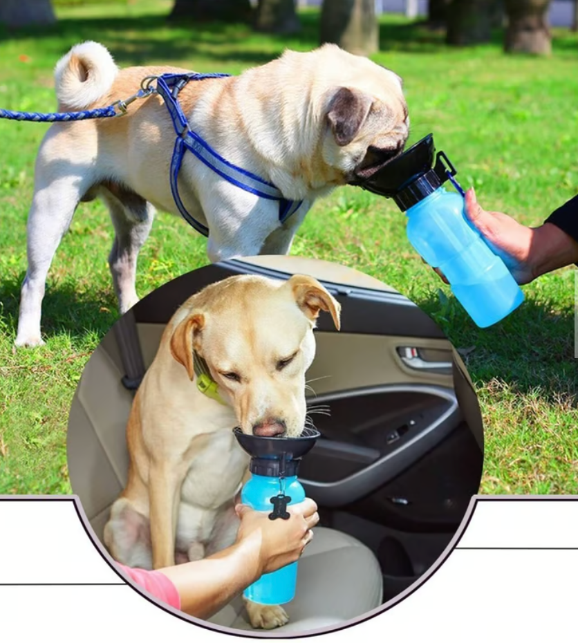Botella Plegable para Perros y Gatos 🐾 | 500ml – Ideal para Paseos y Viajes