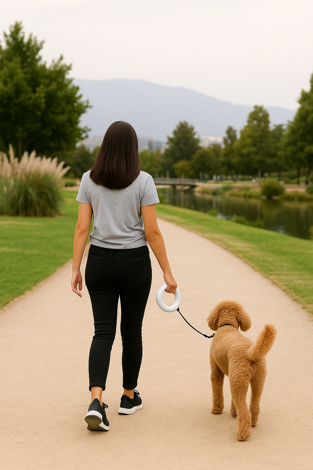 Correa Retráctil Circular para Mascotas 🌀 – Diseño Ergonómico con Freno de Seguridad