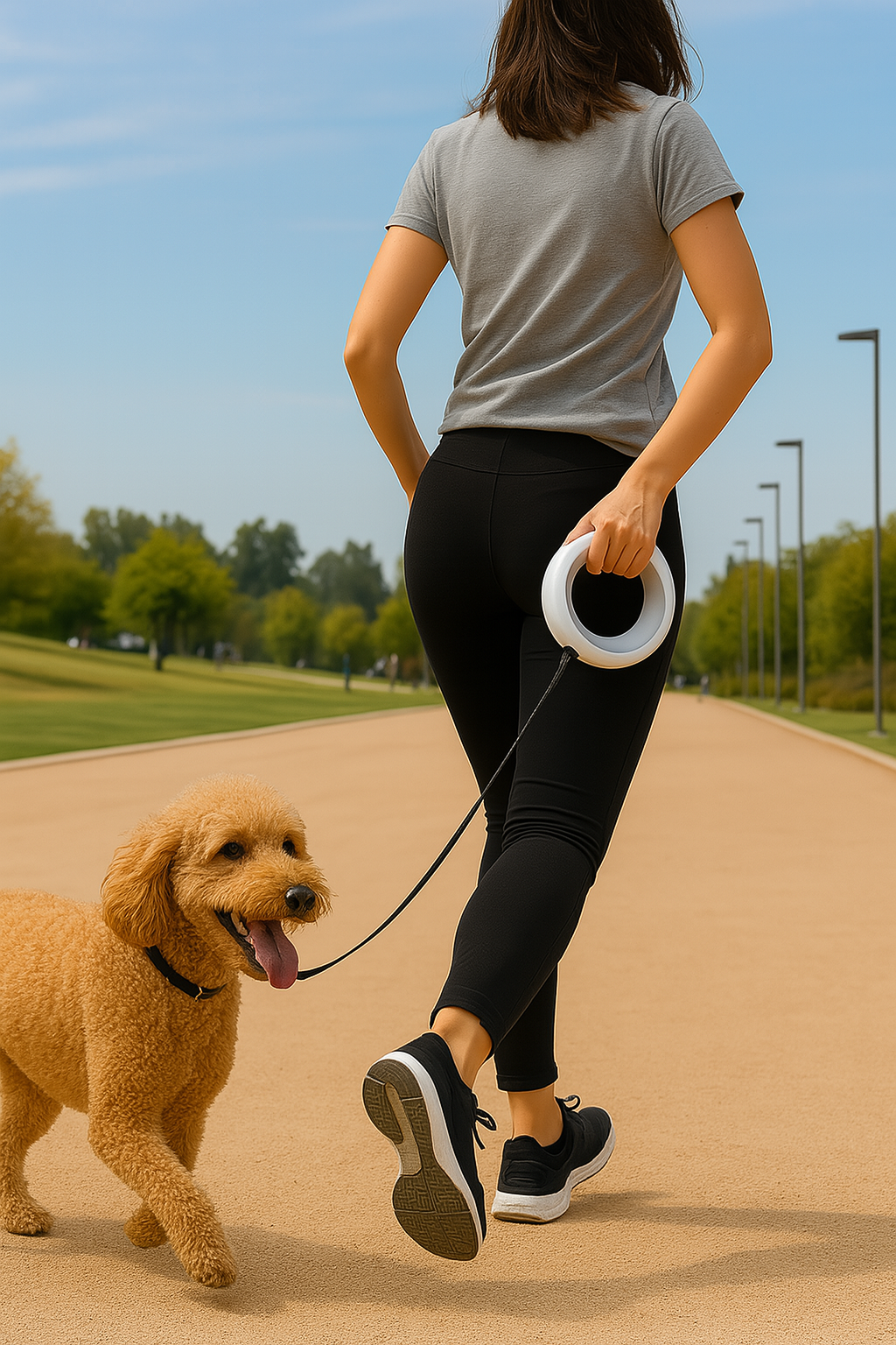 Correa Retráctil Circular para Mascotas 🌀 – Diseño Ergonómico con Freno de Seguridad