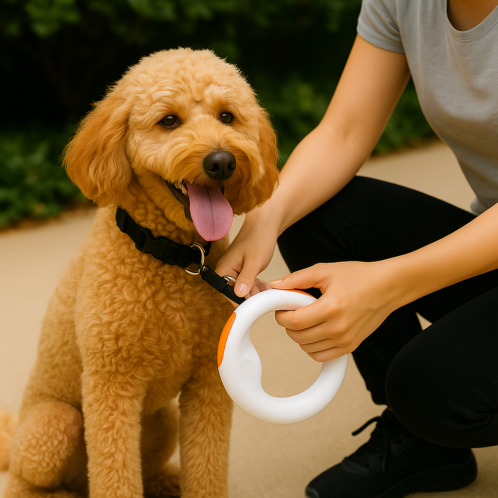 Correa Retráctil Circular para Mascotas 🌀 – Diseño Ergonómico con Freno de Seguridad