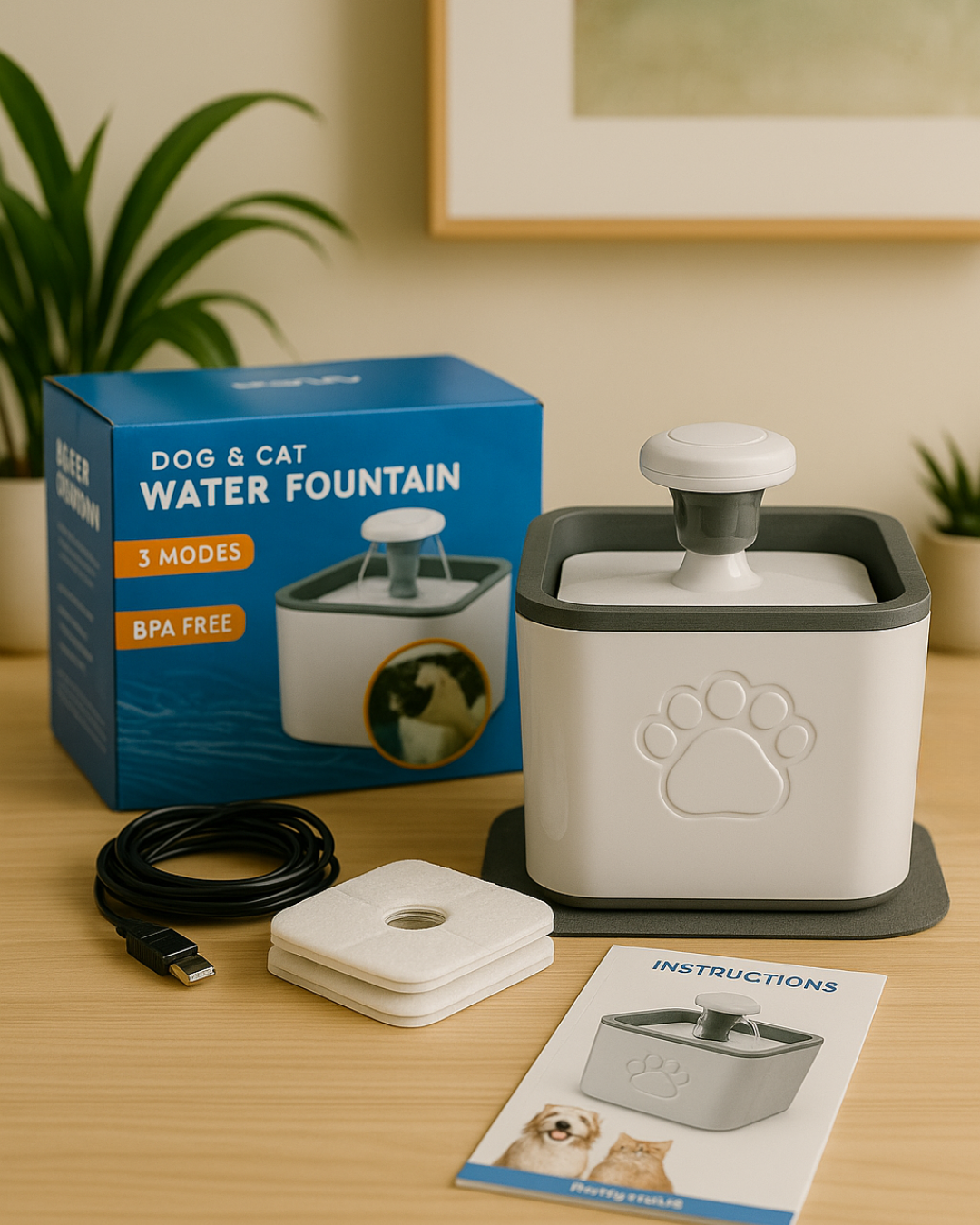 Fuente de Agua Automática para Mascotas 2.5L