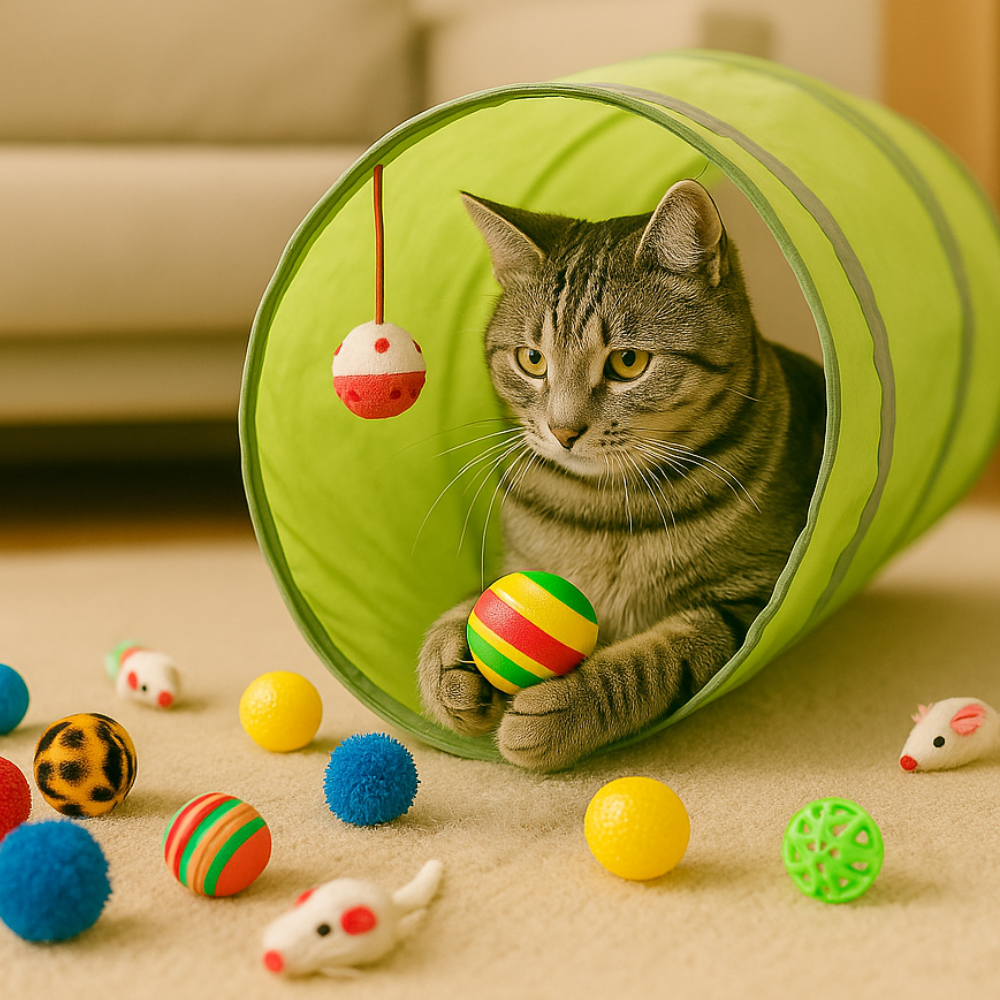 Set Antiestrés: 21 Juguetes Interactivos + Túnel para Gato