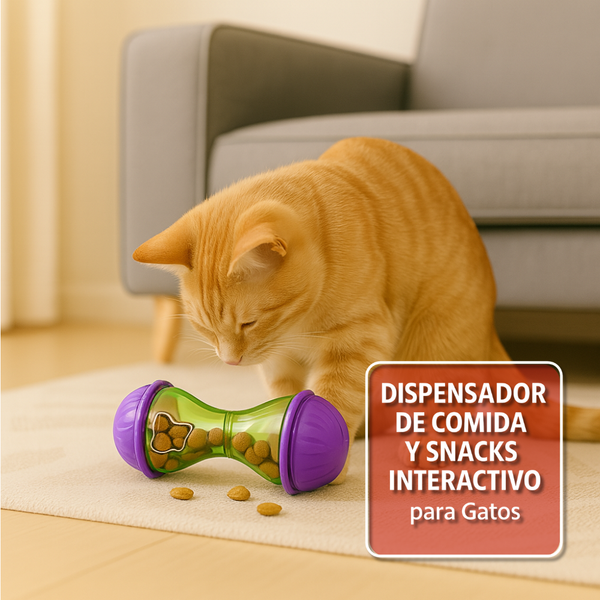 Dispensador de Comida y Snacks Interactivo para Gatos