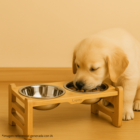 Comedero Elevado para Mascotas 🐶🐱 con Doble Plato Inoxidable – Mejora la Postura
