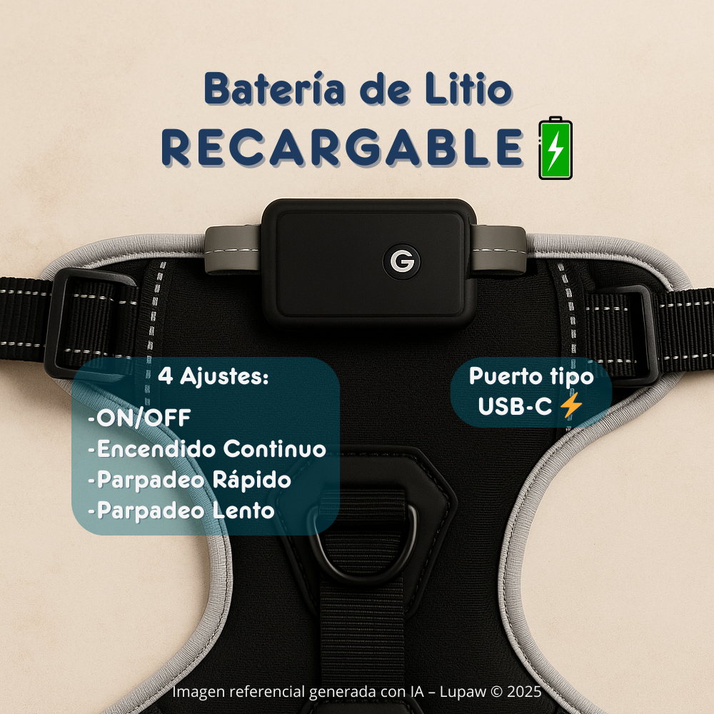 Arnés LED Antitirones y Recargable 💡🐾