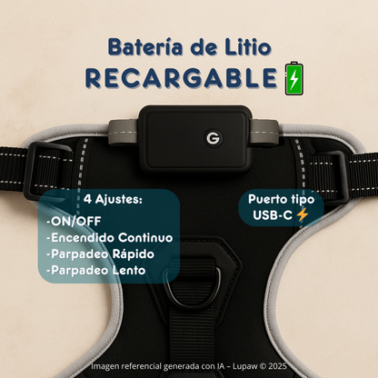 Arnés LED Antitirones y Recargable 💡🐾