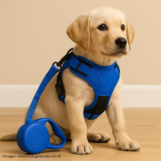 Arnés para Perros con Correa Retráctil 🐾 Tallas M/L – Cómodo y Seguro