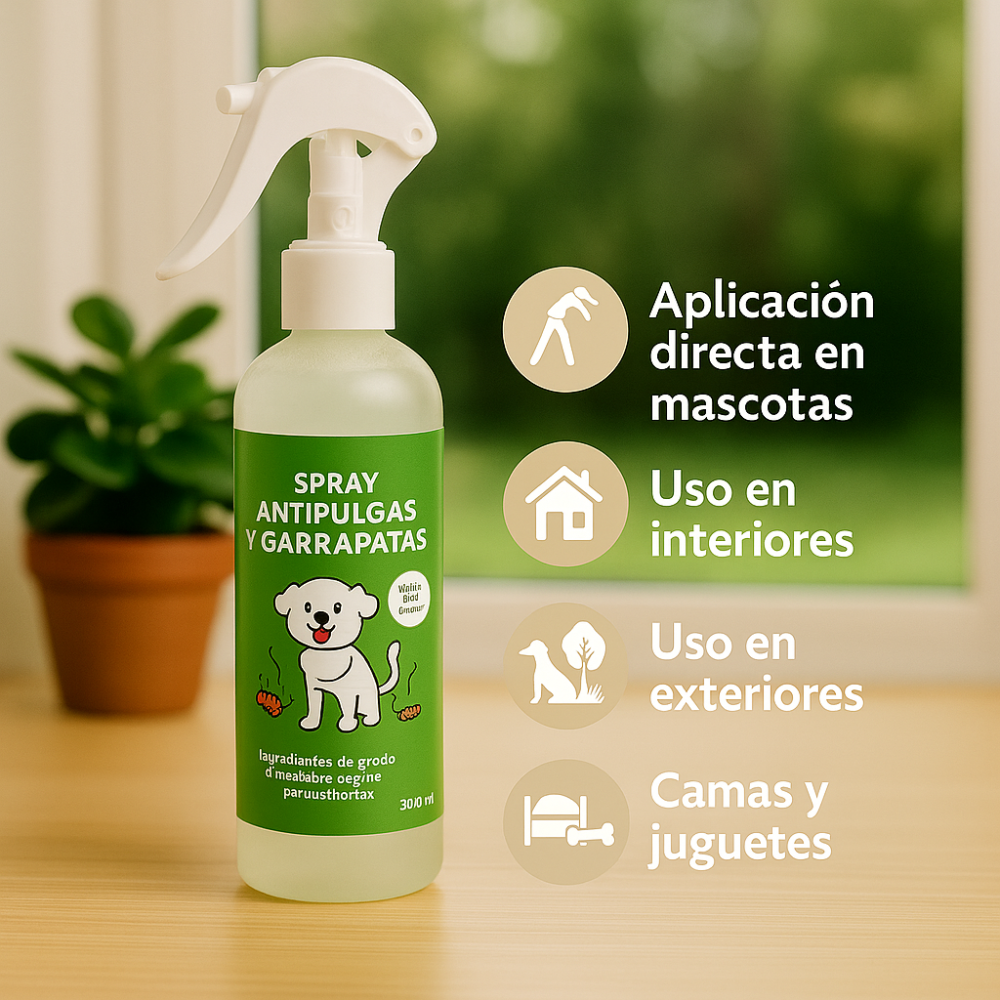 Spray Antipulgas y Garrapatas 300 ml