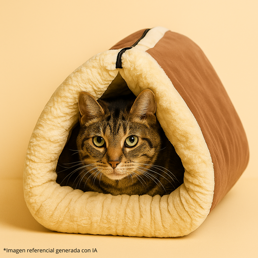 Cama Túnel 2 en 1 para Gatos 🛏️ – Acogedora, Plegable y Lavable