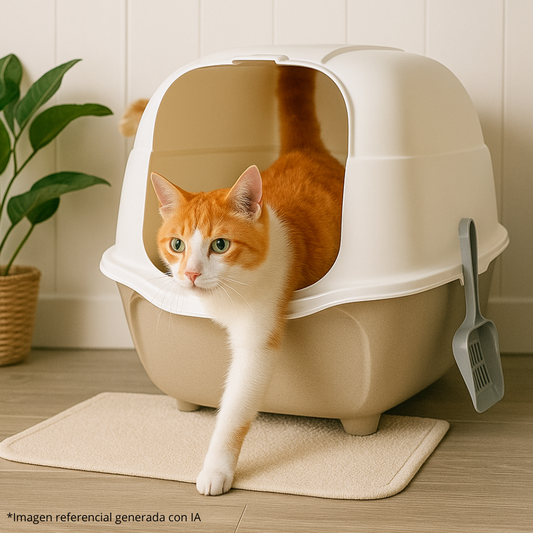 Arenero Cerrado con Bandeja para Gatos 🧼 – Higiénico, Práctico y con Filtro Antiodor