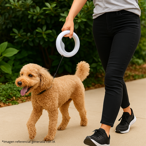 Correa Retráctil Circular para Mascotas 🌀 – Diseño Ergonómico con Freno de Seguridad
