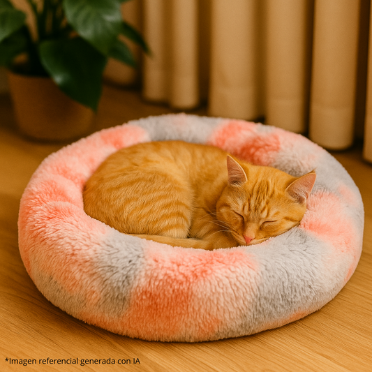 Cama Peluda Antiestrés para Perros y Gatos 💤 – Suave, Acogedora y con Base Antideslizante