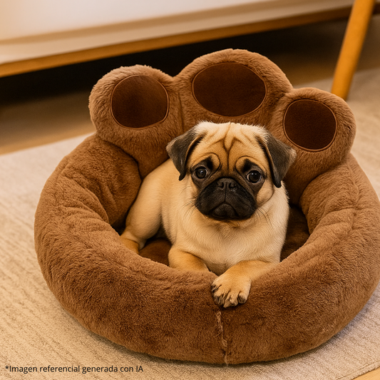 Cama Huella 50 cm para Perros o Gatos 🐾 – Suave, Acogedora y Antiestrés