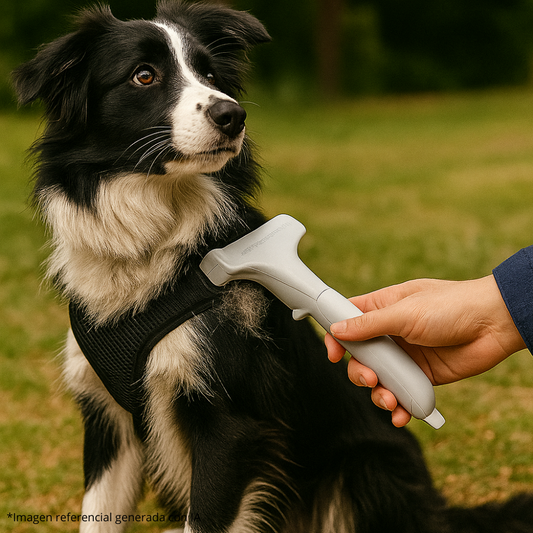 Peine Profesional para Mascotas con Cuchilla de Depilación – Azul/Gris