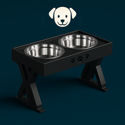 Comedero Ajustable con Platos Inoxidables 🥣