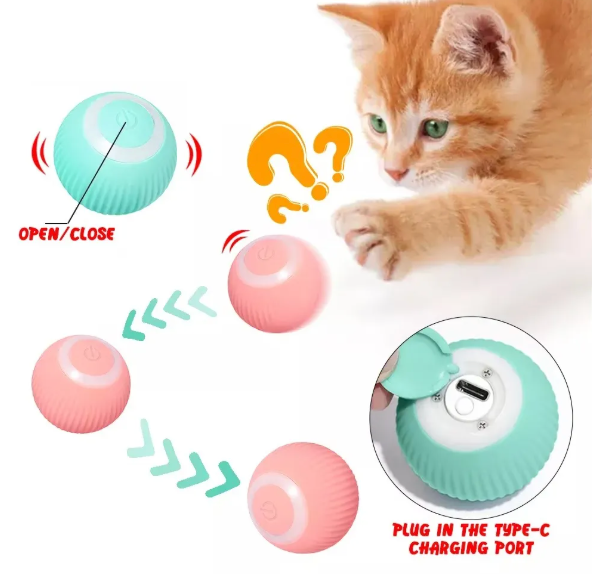 Pelota Interactiva Recargable para Mascotas 🐾 | Movimiento 360° y Estimulación Inteligente