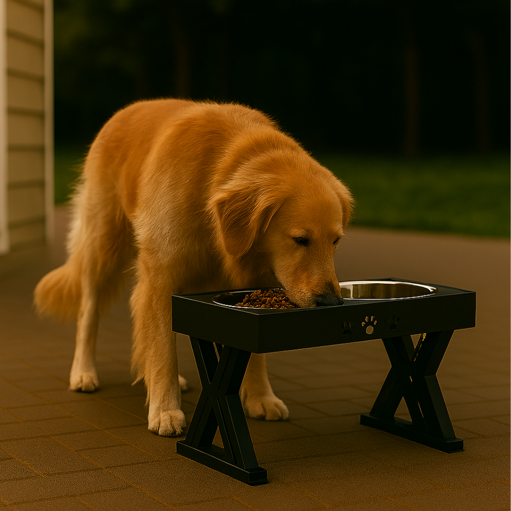 Comedero Ajustable con Platos Inoxidables 🥣