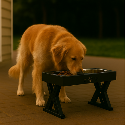 Comedero Ajustable con Platos Inoxidables 🥣